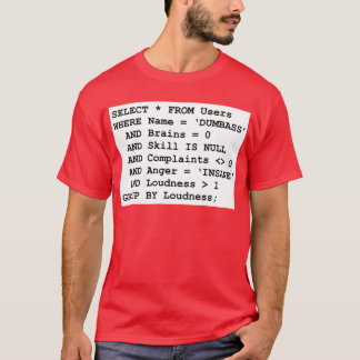 T-shirt Vie réelle SQL