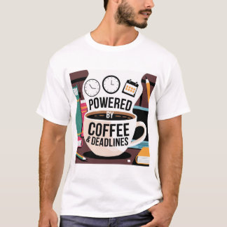 T-shirt "Vie universitaire alimentée par le café - Carbure