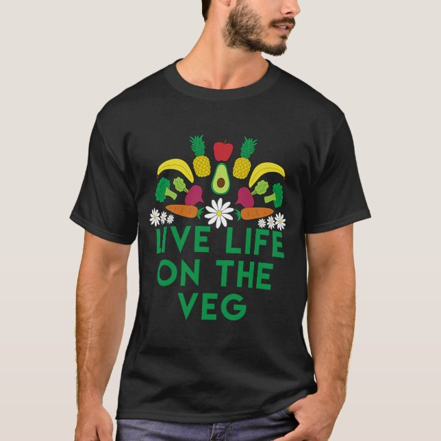 T-shirt Vie Vivante Sur Le Veg Végétarien Végétarien Raw F (Devant)