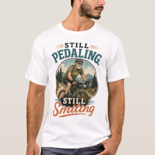 T-shirt Vieil Homme à Vélo Encore Pédalant, Encore Sourire
