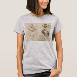 T-shirt Vieil Homme et Esquisse d'eau de Léonard de Vinci