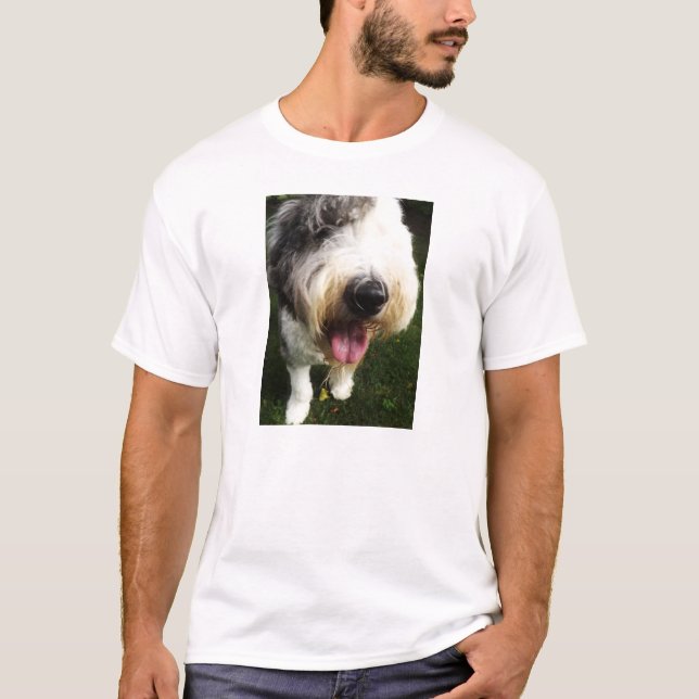 T-shirt Vieille chemise anglaise de chien de berger - (Devant)