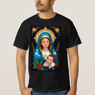 T-shirt Vierge catholique chrétienne Marie Noël