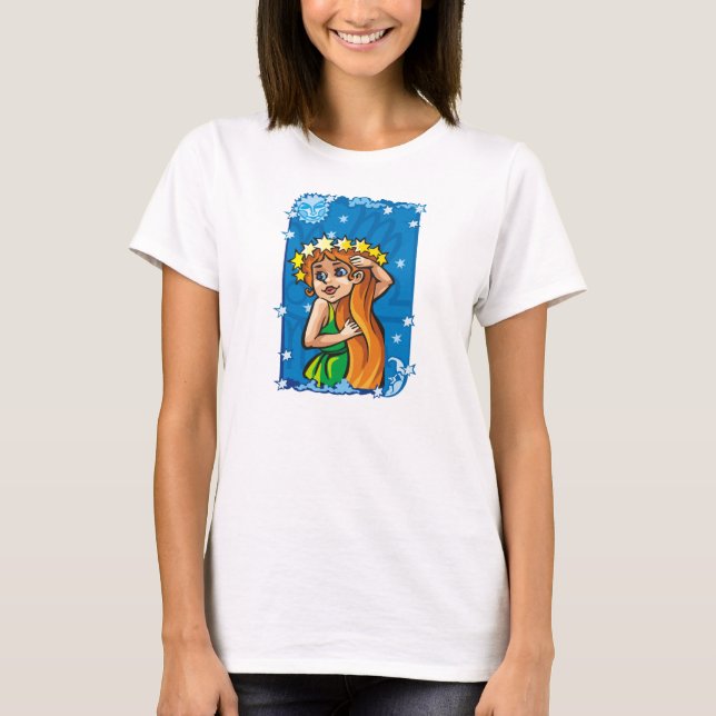 T-shirt Vierge dans le ciel nocturne (Devant)