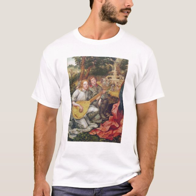 T-shirt Vierge et enfant avec des anges (Devant)