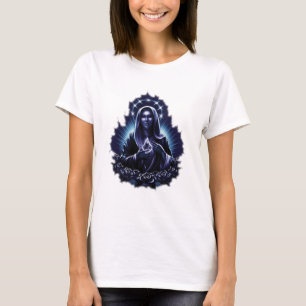 T-shirt Vierge Marie béni par fleur pourpre