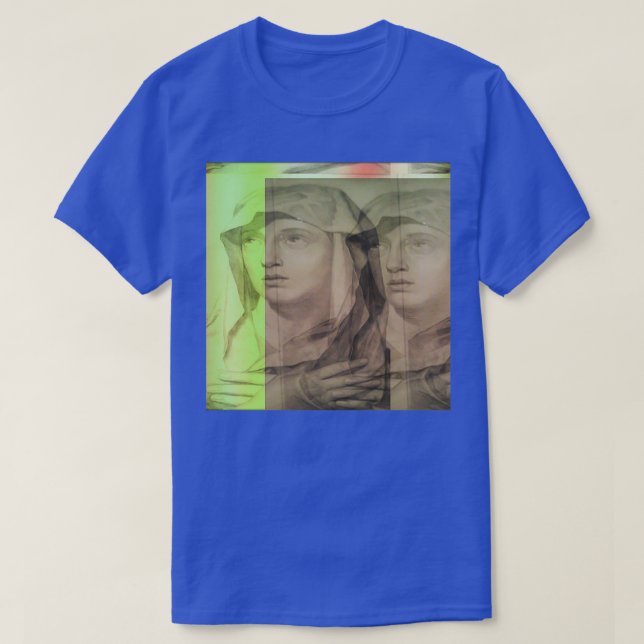 T-shirt Vierge Marie Glitch Art (Design devant)