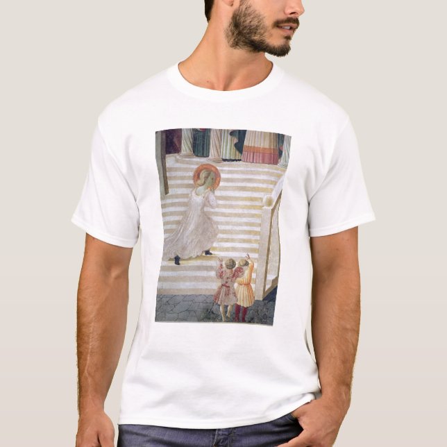 T-shirt Vierge Marie montant l'escalier (Devant)