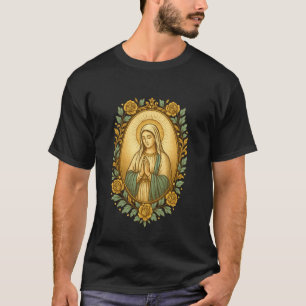 T-shirt Vierge Marie priant symbole catholique vintage