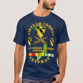 T-shirt Vietnam Combat Vétérinaire avec 1ère Cav DUI