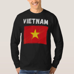 T-shirt Vietnam Flag Holiday Vintage Grunge Vietnamien Fla
