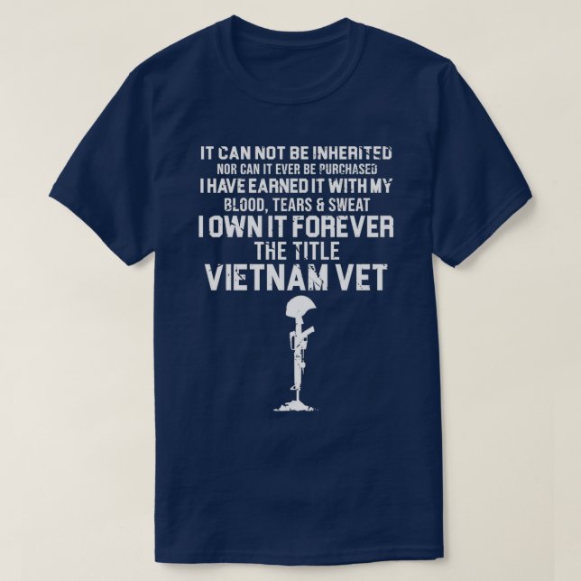 T-shirt Vietnam vétéran Vietnam citation par plage  (Design devant)
