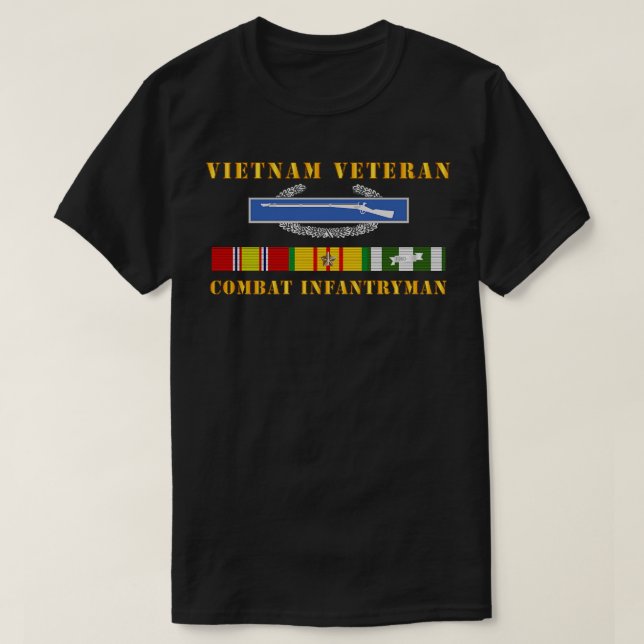 T-shirt Vietnam Vétérinaire Cbt Infantryman avec CIB VN SV (Design devant)