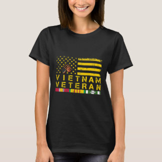 T-shirt Vietnam Vétérinaire Distress American Flag 178