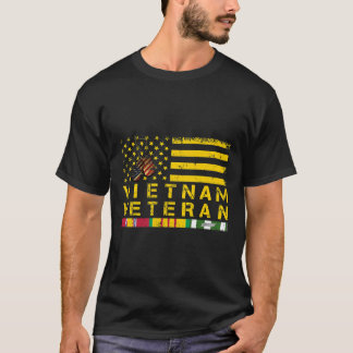 T-shirt Vietnam Vétérinaire Distress American Flag 178