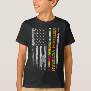 T-shirt Vietnam Vétérinaire Vintage Drapeau Patriotique