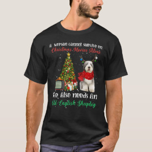 T-shirt Vieux anglais Cheepdog Reinder Christmas Tree Orna