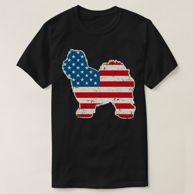 T-shirt Vieux anglais Sheepdog 4 juillet américain (Design devant)