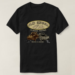 T-shirt Vieux camions classiques de patine de Skool -