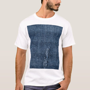 T-shirt Vieux denim déchiré : texture de jeans.
