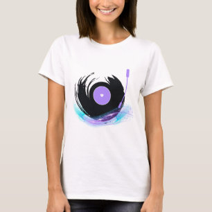T-shirt Vieux DJ de l'école - Tourne-disque rétro filant V