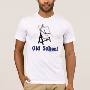T-shirt Vieux-École-Rédiger-Panneau-bleu
