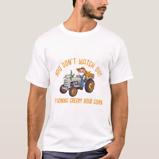 T-shirt Vieux fermier Je vais créer votre maïs (Devant)