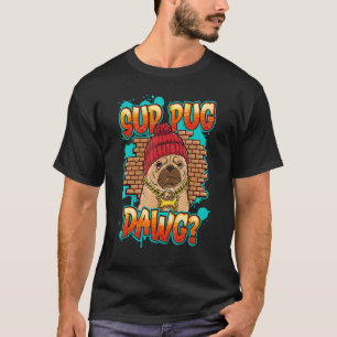 T-shirt Vieux Gangster de l'École Gangsta Thug Pug OG Sup