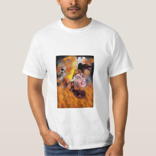 T-shirt vieux guerrier chevauchant un loup féroce en enfer