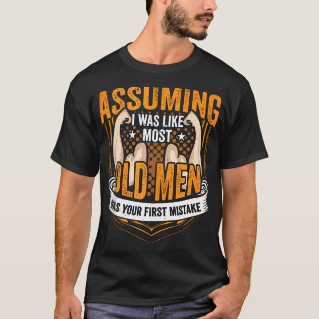 T-shirt Vieux Homme Poids Bodybuilding Fitness Gym Travail (Devant)