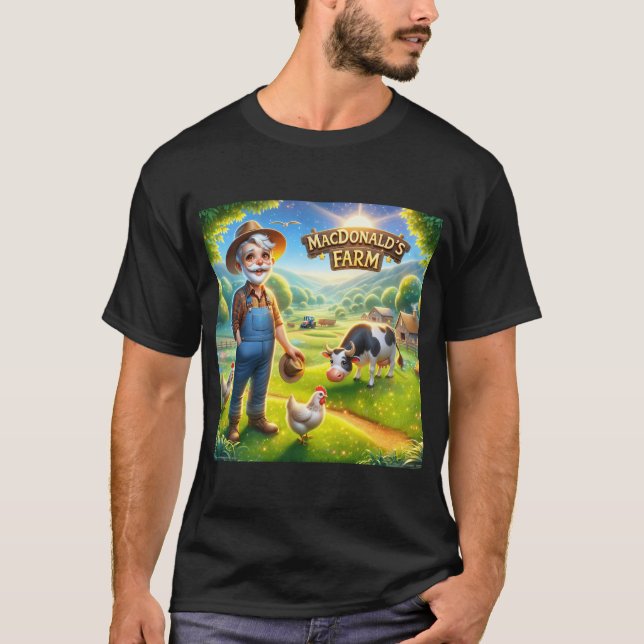 T-shirt Vieux MacDonald's Farmyard - Une aventure à fond (Devant)