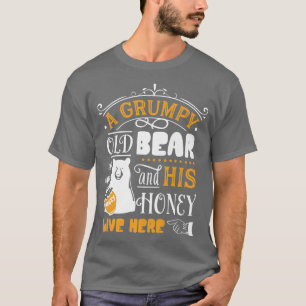 T-shirt Vieux Ours Grumeux Et Son Miel Live Ici Premium