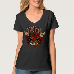 T-shirt Vieux Tatouage Sous Culture Rose Knuckkles