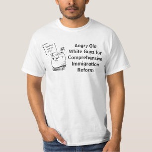 T-shirt Vieux types blancs fâchés
