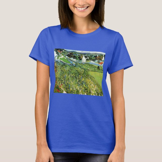 T-shirt Vignobles avec vue sur Auvers par Vincent van Gogh (Devant)