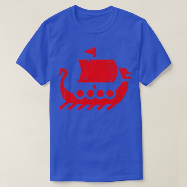 T-shirt Viking Dragon Boat en détresse (Design devant)