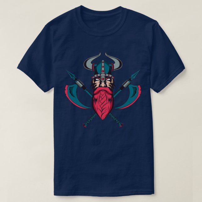 T-shirt Viking et Axes Illustration stupéfiante et étonnan (Design devant)