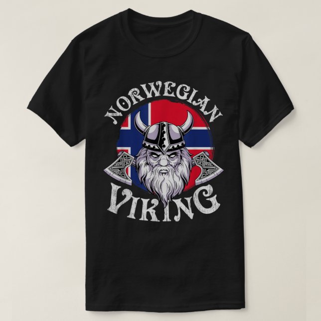 T-shirt Viking Funny Norvège Drapeau Vikings (Design devant)