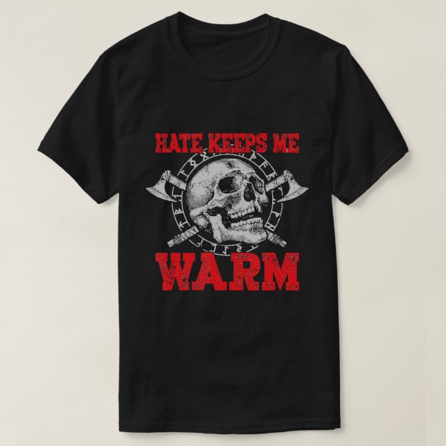 T-shirt Viking Hate Crâne me réchauffe (Design devant)