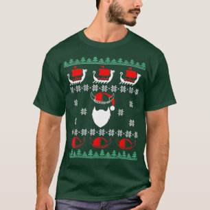 T-shirt Viking laids Christmas Père Noël Ships Viking Casq