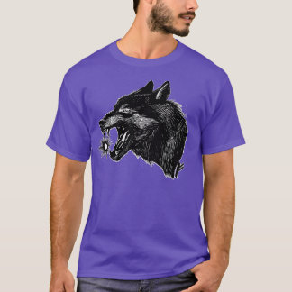 T-shirt Viking mythologie Wolf Fenrir manger le soleil