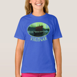 T-shirt Viking Navire Et Lumières Du Nord