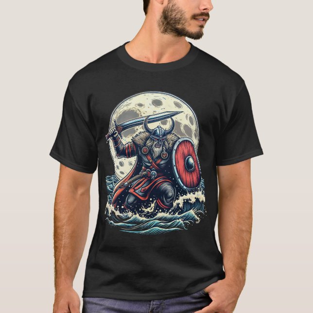 T-shirt Viking Warrior en mer (Devant)