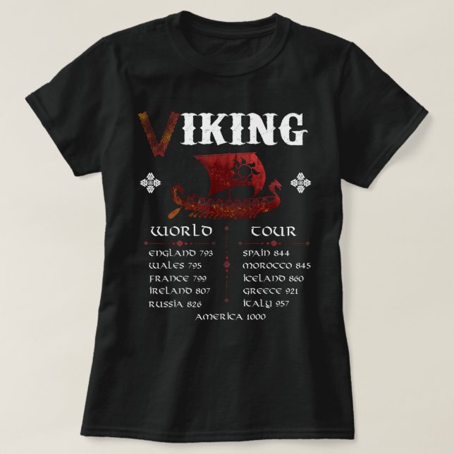 T-shirt Viking World Tour Viking Ship (Design devant)