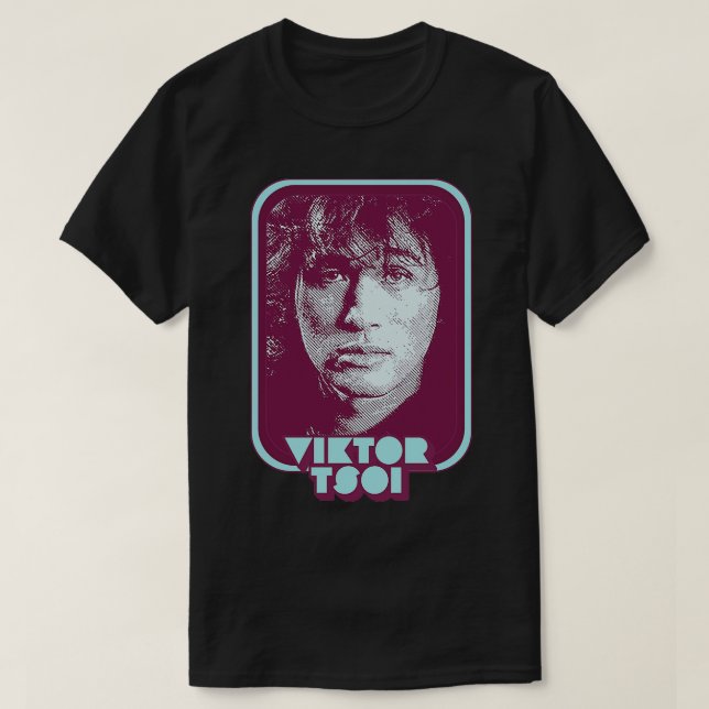 T-shirt Viktor Tsoi K Retro 80s Design de ventilateur (Design devant)