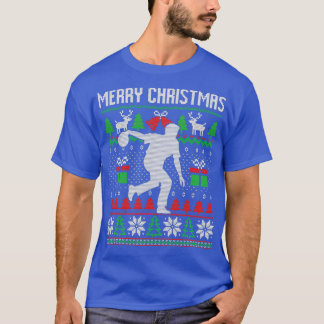 T-shirt Vilain Joyeux Noël Bowling Père Noël T