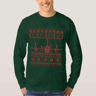 T-shirt Vilain joyeux pull de Noël guitare acoustique