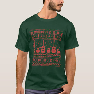 T-shirt Vilain joyeux pull de Noël guitare acoustique