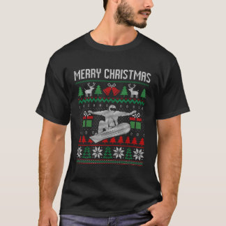 T-shirt Vilain Joyeux Snowboard Père Noël Xmas Costume Cad