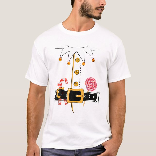 T-shirt Vilain Noël Drôle Costume Elfe Joyeux Noël (Devant)